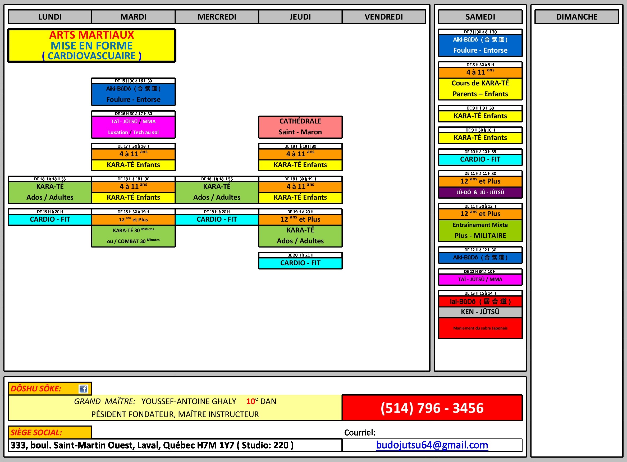Horaires Sept - 2025